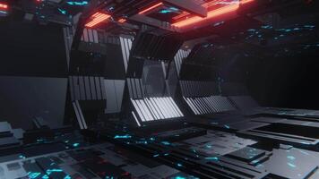 neon fantascienza corridoio di il futuro ciclo continuo animazione video