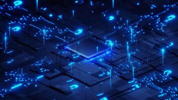 microchip circuito tavola movimento ciclo continuo animato video