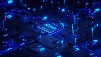 microchip o circuito borda movimento fundo ciclo animado video