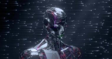 futuristico ai robot High Tech digitale sfondo per Tech progetti ciclo continuo animato video