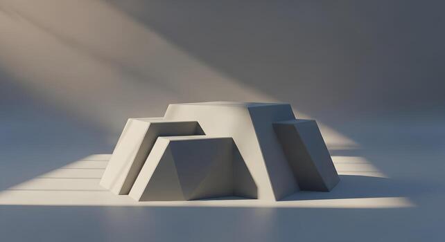 Geometric 3D Podium Display for Product Presentation and Advertisement Background photo