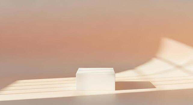 Elegant Minimalist Podium with Soft Shadows for Product Presentation and Display photo