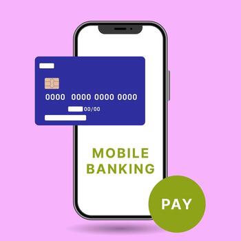 Phone Mockup Displaying Mobile Banking Interface with Modern Finance Screen vector