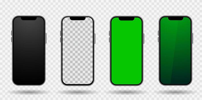 Realistic Phone Screen Mockup Pack for Interface, App, and Mobile Visualization vector