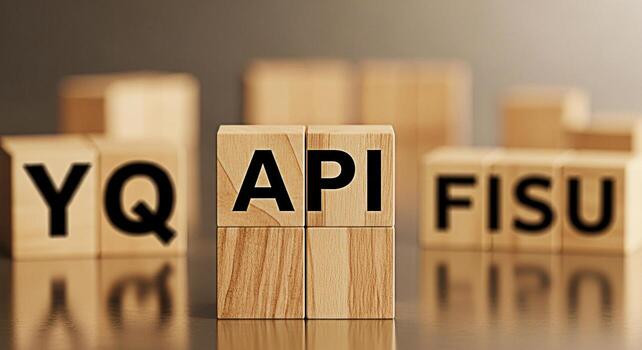 de madera bloques ortografía fuera api en un estudio ajuste representando solicitud programación interfaz y software desarrollo transporte un sentido de tecnología y innovación en un neutral y profesional foto