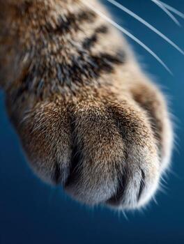 Close-up view of a tiger's paw showing detailed fur texture photo