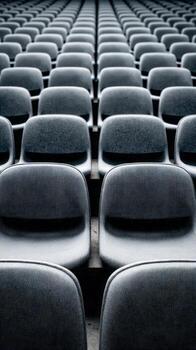 Empty rows of chairs in modern auditorium setting photo