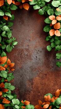 vistoso hojas marco un texturizado antecedentes con terroso tonos y verdor foto