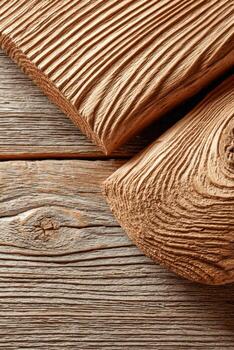 Natural wood grain close-up showing detailed texture and patterns on timber photo