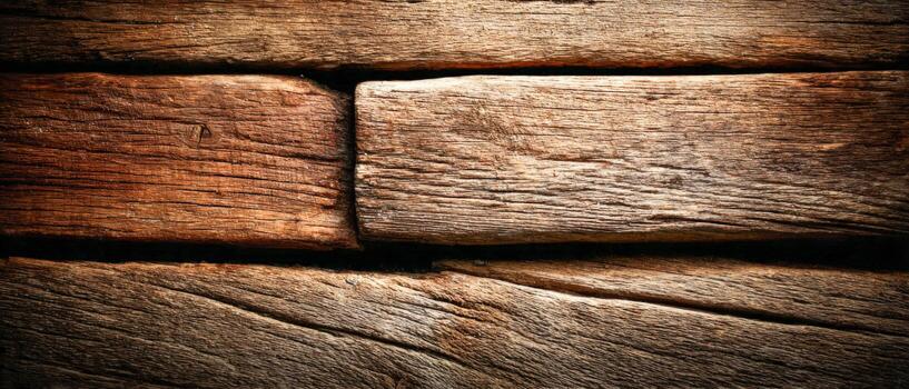 Rustic wooden planks with detailed grain and texture captured in warm light photo