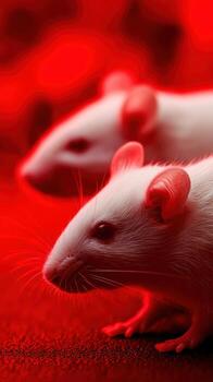 Mice in a modern science lab showcase crucial roles in research and testing photo