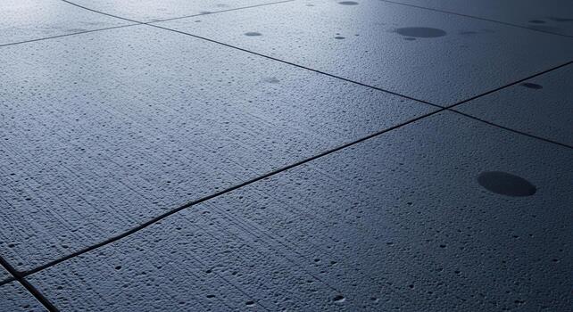 Textured, polished granite tile surface with subtle crystalline flecks, featuring reflective pools and angled studio lighting, a modern abstract background photo