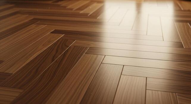 Exquisite Polished Rosewood Flooring Deep Reddish Grain, Fine Surface Reflections, Low Angle, and Specular Highlights. A High-Quality Texture for Luxury Design photo