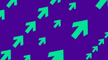 Multiple green arrows pointing upward symbolize progress, motivation, and forward momentum, framed by bold contrast and pattern repetition video