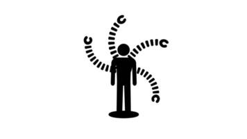 uma humano figura cercado de código padrões simboliza dados interação, artificial inteligência, e humano colaboração com digital evolução video