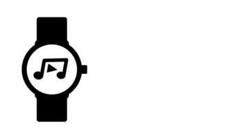 uma relógio inteligente exibindo uma musical Nota mostra sincronização do ritmo e tecnologia, fusão som, tempo, e inovação dentro todo dia vida video