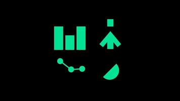minimaal tabel elementen tonen vooruitgang en groei, symboliseert analyse, succes, en naar boven ontwikkeling met modern ontwerp duidelijkheid video