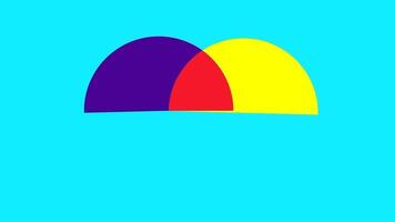 tre överlappande vibrerande former skapa en känsla av energi och mångfald, uttrycker kreativitet och visuell harmoni genom enkelhet video