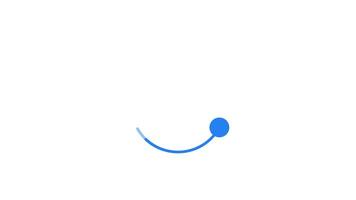 Blue dot with curved line moving circular loading animation. Abstract movement in round smooth. Animated throbber on transparent background. UI design element 4K . Progress indicator, buffering video