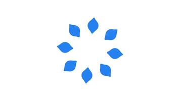 in espansione solido blu petalo formazione Caricamento in corso animazione. floreale simmetrico cerchio dinamico. animato palpitante su trasparente sfondo. ui design elemento 4k . progresso indicatore, il buffering video