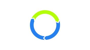 tre pilar roterande cykel läser in animation. cirkulär flöde, spinning cirkel, återvinning synkronisera. animerad throbber på transparent bakgrund. ui design element 4k . framsteg indikator, buffrande video