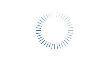 roterande radiell blå rader läser in animation. spinning sekventiellt i cirkulär rörelse. animerad throbber på transparent bakgrund. ui design element 4k . framsteg indikator, buffrande video