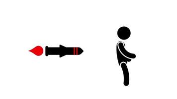 ein Person steht gegenüber ein Single Rakete bereit zu Start, symbolisieren das Anfang von ein Fett gedruckt und entschlossen Reise zu Ambition und Erkundung video