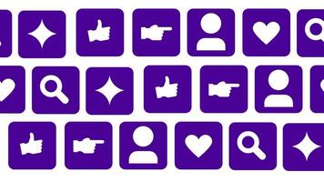 en samling av lekfull ikoner uttrycker digital känslor och reaktioner, illustrerar anslutning och uttryck i modern kommunikation design video