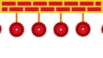 múltiplo oscilante treinos mover costas e adiante dentro uma mortal padrão, exigente perfeito cronometragem e agilidade para esquiva seus afiado rotações e sobreviver a desafio. video