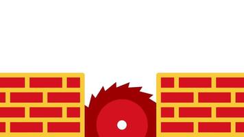 en röd cirkulär fick syn på inbäddad mellan väggar poser en dödligt rör på sig fara, testning exakt tidpunkt och reaktion till passera utan skada. video