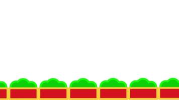 ein heiter strecken von Backstein Boden dekoriert mit üppig Grün Pflanzen fügt hinzu ein berühren von Natur und Ruhe, kontrastieren das herausfordernd mechanisch Hindernis. video