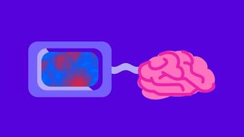 en digital representation visar en lysande förbindelse mellan en neuralt hjärna och en enhet, symboliserar teknologi integration, data utbyta, och artificiell intelligens kommunikation. video