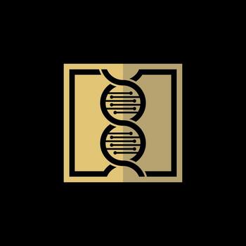 line circle DNA on square health generic science chain vector