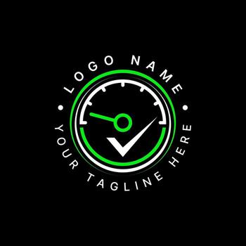 circle speedometer and checklist approve baromater dasboard vector