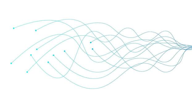 Abstract Data Flow Lines. Digital Network Connection Background. Futuristic Technology Network vector