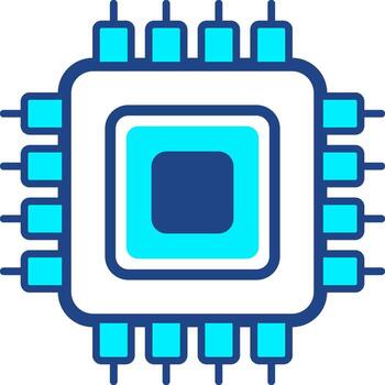 Computer chip processor technology. Microchip CPU circuit board vector