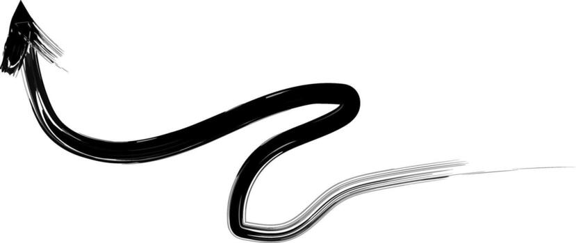 mano dibujado flecha curva dirección puntero aislado en blanco antecedentes vector