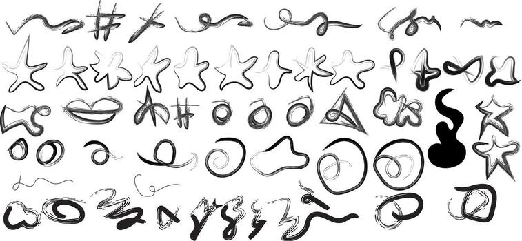 Hand Drawn Sketchy Elements Collection on White Background for Design vector