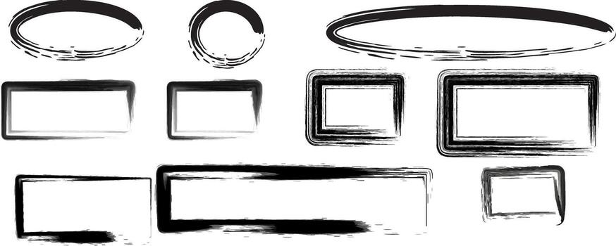 sucio negro marcos y formas aislado en blanco antecedentes para diseño vector