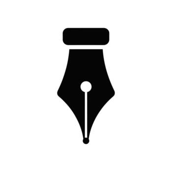 negro fuente bolígrafo punta icono en un sencillo blanco antecedentes diseño vector