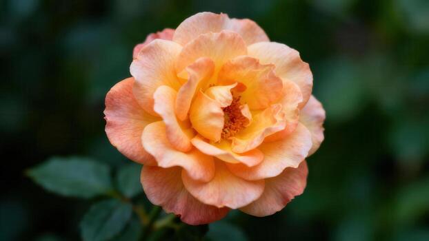Peach rose blossom with soft petals photo
