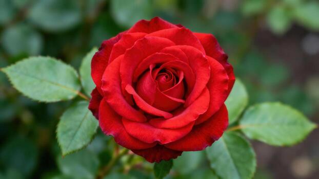 vibrant red rose flower photo