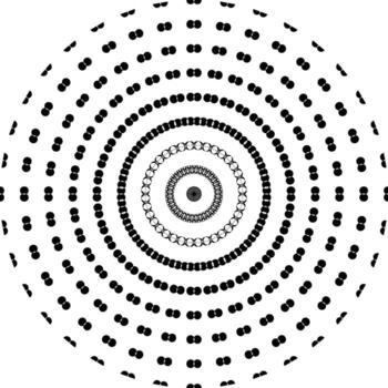 a circular pattern of dots in black and white vector
