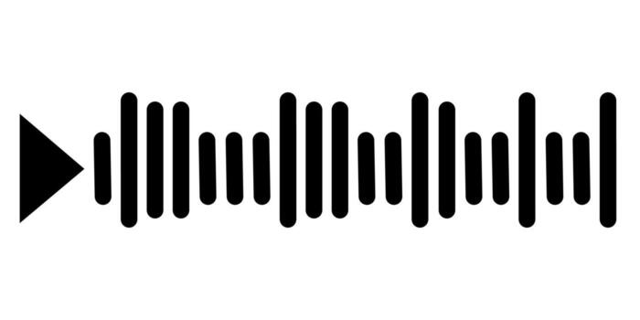 Voice message icon. Audio recording icon with play and stop signs. vector