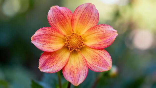 Vibrant pink and yellow flower photo