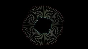 3d metálico brillante audio espectro igualada barras animación en negro antecedentes lazo video