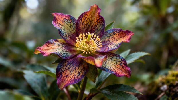 Colorful flower with unique markings photo