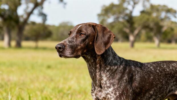 German Shorthaired Pointer in a field photo