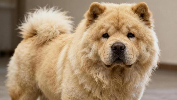 Fluffy Chow Chow dog portrait photo