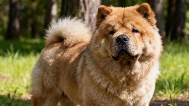 Chow Chow dog in grass photo